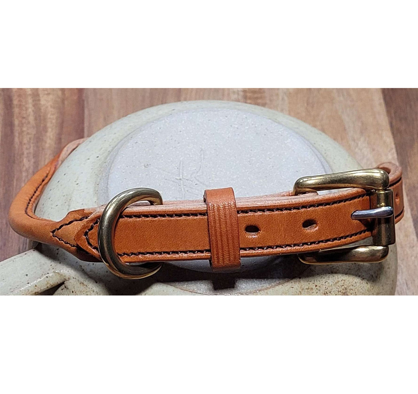 Rolled Leather Amish Made Dog Collar